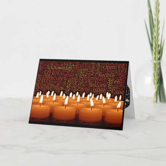 Heilige Anwesenheit und kümmerte Hände in der Karte (Vorderseite)