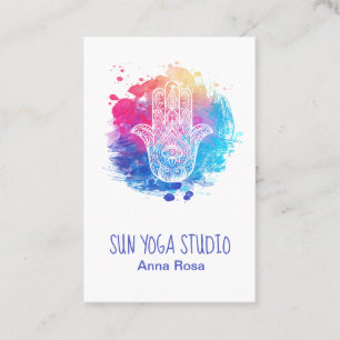 *~* Heilige Augenfarbe Hamsa Hand Yoga Visitenkarte