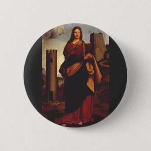 Heilige Barbara Heilige Ikone Grafik Kunst Button