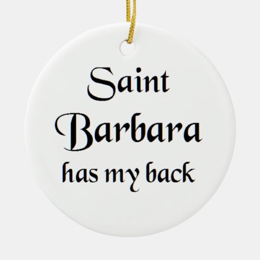heilige Barbara Keramik Ornament (Vorne)