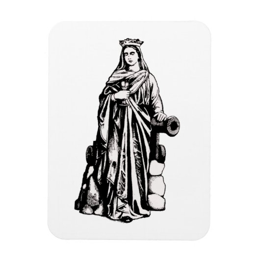 Heilige Barbara mit Kelch und Kanone Magnet (Vertikal)