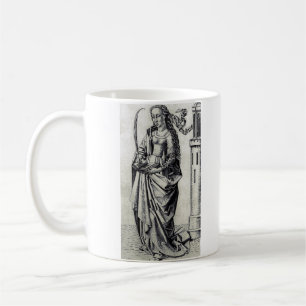 Heilige Barbara vom Turm Sakrale Grafik-Kunst Kaffeetasse