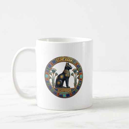 Heilige Bastet: Altägyptische Katzengöttin Kaffeetasse (Links)