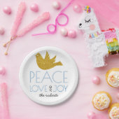 Heilige Beere aus Gold Glitzer Joy Liebe Weihnacht Pappteller (Party)