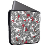 Heilige Beere, graue Blätter auf weiß Laptopschutzhülle (Vorne Rechts)