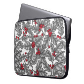 Heilige Beere, graue Blätter auf weiß Laptopschutzhülle (Vorderseite Links)