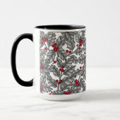 Heilige Beere, graue Blätter auf weiß Tasse (Links)