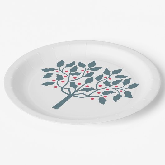 Heilige Beere Pappteller (Schrägansicht)