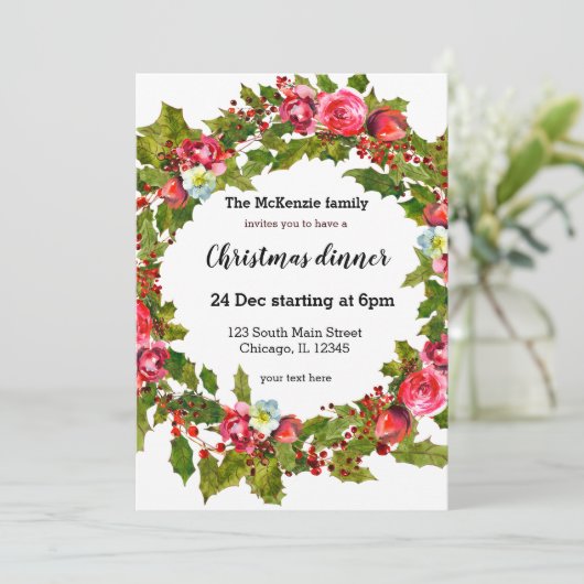 Heilige Beeren Einladung (Stehend Vorderseite)