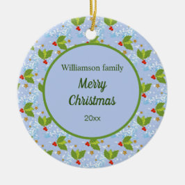 Heilige Beeren Sterne Schneemuster Frohe Weihnacht Keramik Ornament