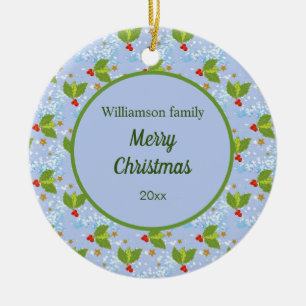 Heilige Beeren Sterne Schneemuster Frohe Weihnacht Keramik Ornament