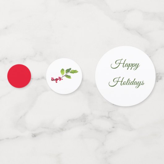 Heilige Beeren und Blätter Konfetti (Rückseiten)