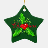 Heilige Beeren Weihnachten Keramik Ornament (Hinten)