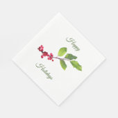 Heilige Beeren zweigen in rot und grün ab Serviette (Ecke)