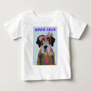 Heilige Bernhard-Hippie-Chick Baby T-shirt