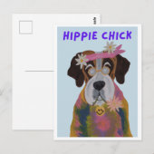 Heilige Bernhard Hippie-Chick Postkarte (Vorne/Hinten)
