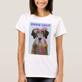 Heilige Bernhard-Hippie-Chick T-Shirt