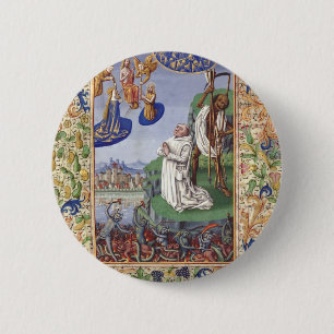 Heilige Bernhard von Clairvaux mittelalterliche Il Button