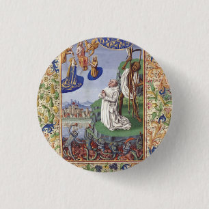 Heilige Bernhard von Clairvaux mittelalterliche Il Button