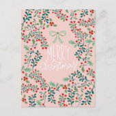 Heilige Berries und Grünen Weihnachten Postkarte (Vorderseite)