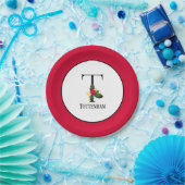 Heilige Berry Monogram Initial T Pappteller (Party)