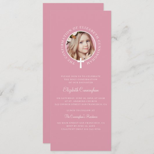 Heilige Bestätigung | Benutzerdefiniertes Foto und Einladung (Vorne/Hinten)