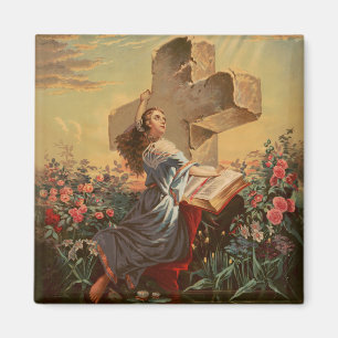 Heilige Bibel und Kreuz Magnet