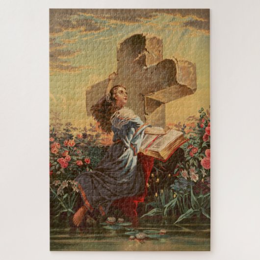 Heilige Bibel und Kreuz Puzzle (Vertikal)