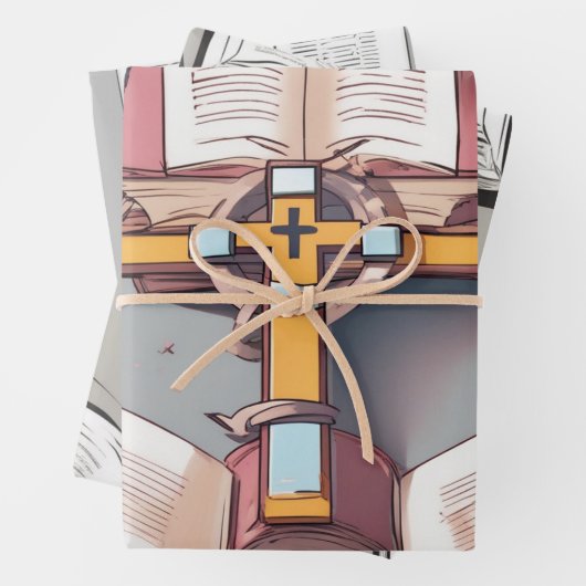 Heilige Bibel und Kreuzworträtlichkeit Geschenkpapier Set (Beispiel)