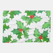 Heilige Blätter, Berries, Rot, Grün Geschirrtuch (Horizontal)