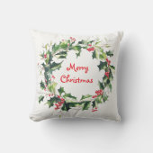 Heilige Blätter und Beeren Weihnachtskranz Kissen (Vorderseite)