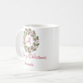 Heilige Blätter und Kirschweihnachtskaffee Tasse (Vorderseite Links)