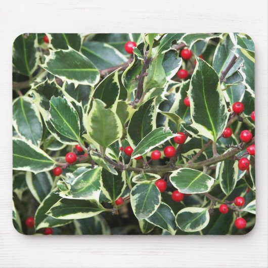 Heilige Blätter und rote Berries Saison Mousepad (Vorne)