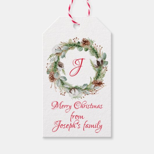 Heilige Blätter Weihnachten Geschenkanhänger (Vorderseite)