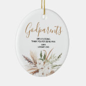 Heilige Blume Personalisiert Godeltern Weihnachten Keramik Ornament (Rechts)