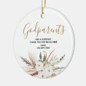 Heilige Blume Personalisiert Godeltern Weihnachten Keramik Ornament (Links)