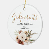 Heilige Blume Personalisiert Godeltern Weihnachten Keramik Ornament (Links)