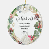 Heilige Blume Personalisierte Godeltern Weihnachte Keramik Ornament (Links)