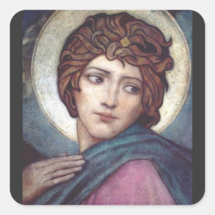 Heilige Brigid von Kildare Heilige keltische Kunst Quadratischer Aufkleber