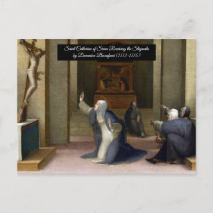 Heilige Catherine, die die Stigmata erhält Postkarte