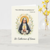 Heilige Catherine von Siena Gottes Friedensschrift Karte (Gelbe Blume)