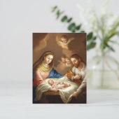 Heilige Christliche Weihnachtskrippe Manger Bethle Feiertagspostkarte (Stehend Vorderseite)