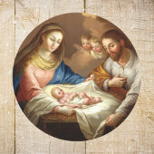 Heilige Christliche Weihnachtskrippe Manger Bethle Runder Aufkleber