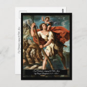 Heilige Christopher Schutzheilige der Reisenden Postkarte (Vorne/Hinten)