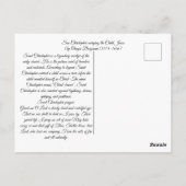 Heilige Christopher Schutzheilige der Reisenden Postkarte (Rückseite)