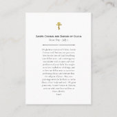 Heilige Cosmas und Damian Kilicia Gebet Card Platzkarte (Rückseite)