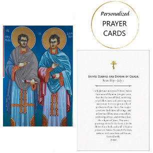 Heilige Cosmas und Damian Kilicia Gebet Card Platzkarte