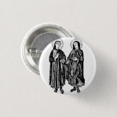 Heilige Cosmas und Damian von Bicci di Lorenzo Button (Vorne & Hinten)
