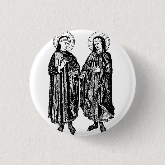 Heilige Cosmas und Damian von Bicci di Lorenzo Button (Vorderseite)