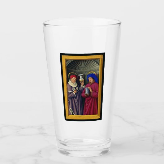 Heilige Cosmas und Damian von Jean Bourdichon Glas (Vorderseite)